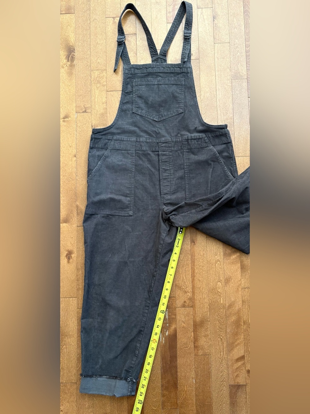 Aerie Corduroy Stretch Overalls Charcoal Grey – Women's Size Large - Picture 6 of 9